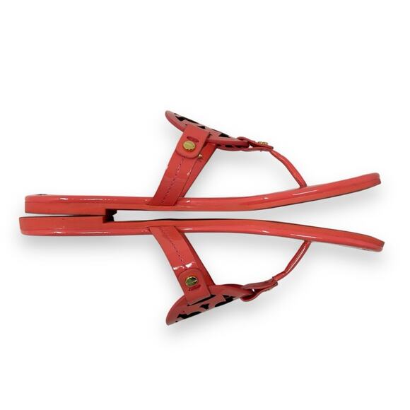 Tory Burch Patent Leather Miller Sandal Coral Crush 7 Women’s - Picture 8 of 12